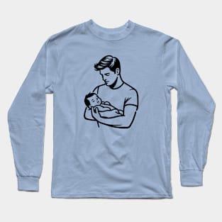 Daddy Holding Sleeping Baby Long Sleeve T-Shirt